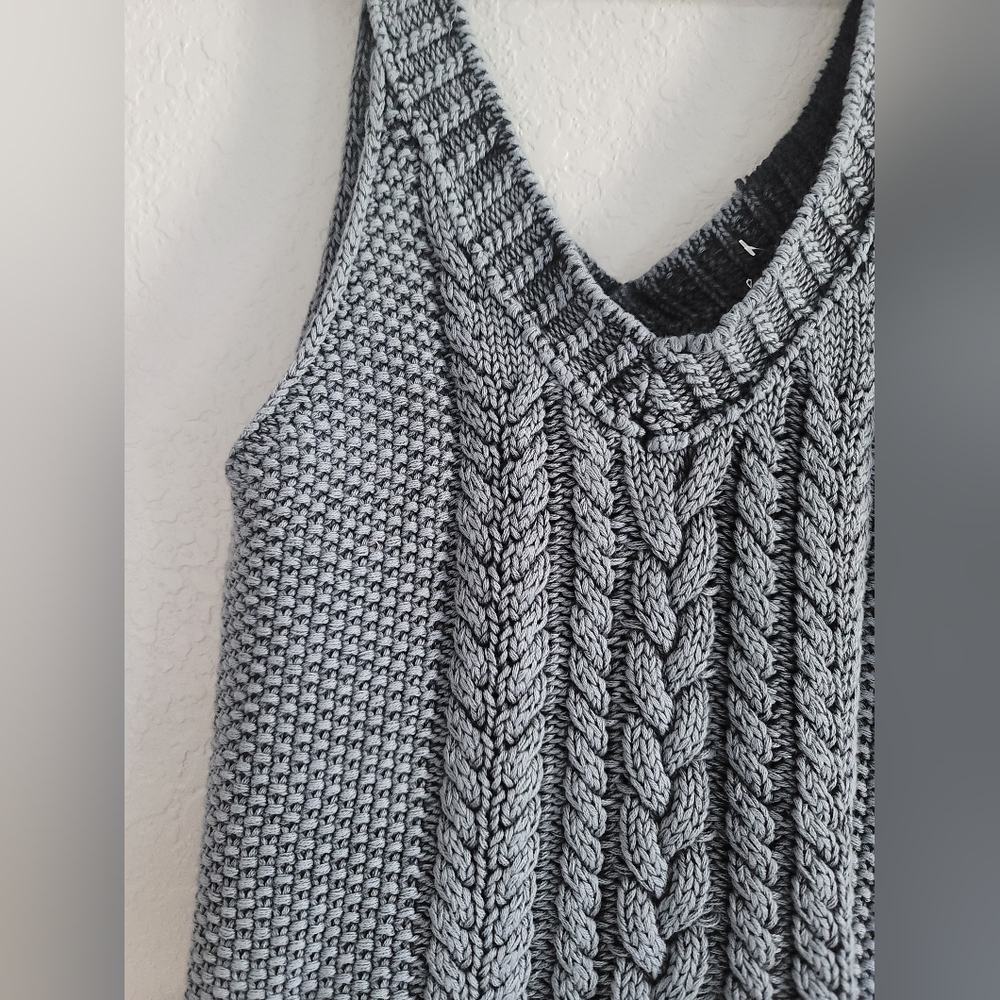 Breton Cable Knit Tank Top - Gray - Picture 7 of 9